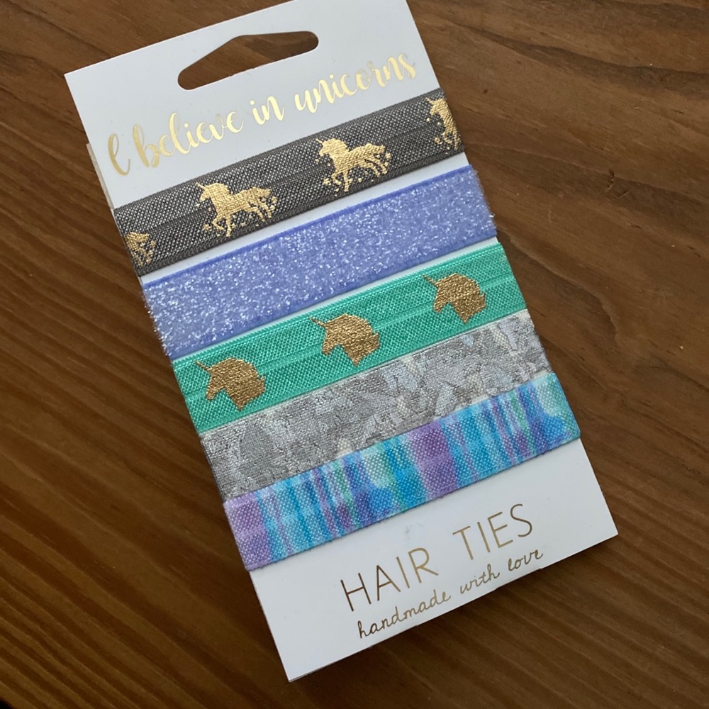 5-Pack Unicorn Handmade Creaseless Hair Ties